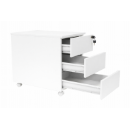 Caisson mobile métal 3 tiroirs 530×395×590mm - Blanc