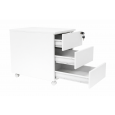 Caisson mobile métal 3 tiroirs 530×395×590mm - Blanc