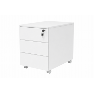Caisson mobile métal 3 tiroirs 530×395×590mm - Blanc