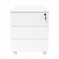 Caisson mobile métal 3 tiroirs 530×395×590mm - Blanc