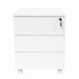 Caisson mobile métal 3 tiroirs 530×395×590mm - Blanc